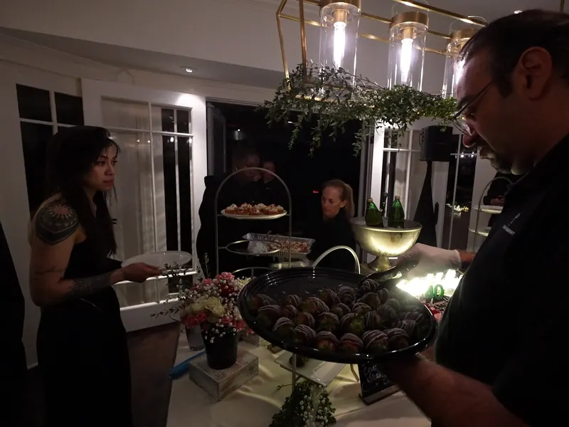 Dessert and pastry display styled for a celebration in Stanford