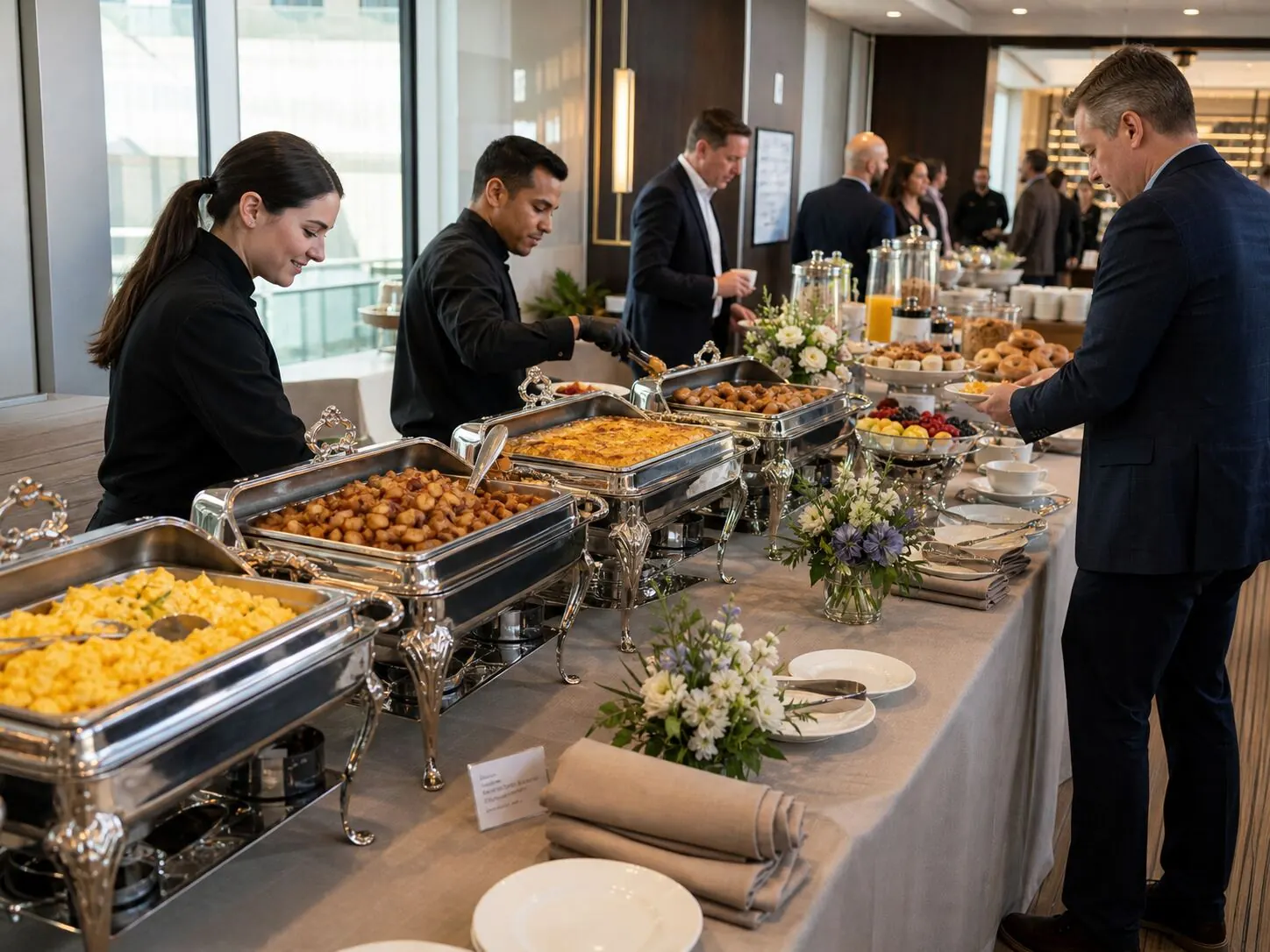 Full-service catered lunch plated for a Palo Alto corporate offsite by Winslow's Catering Mountain View