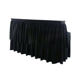 Bar table with a black curtain