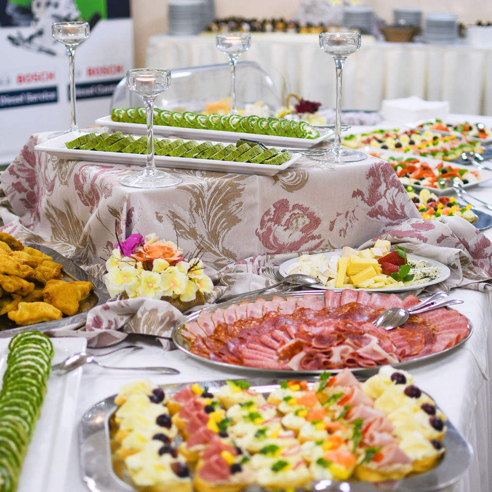 Delicious food on the table for a catered brunch